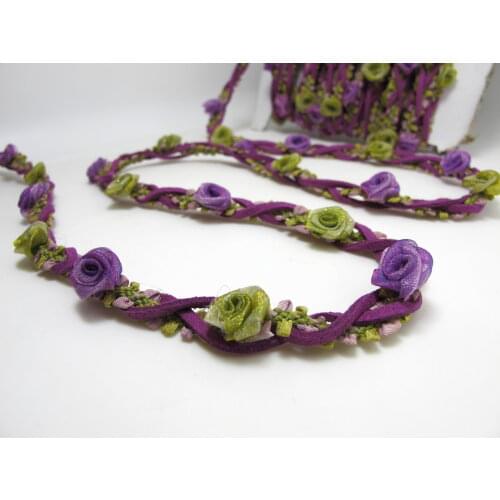 Braided Niva Rococo Trim with Faux Suede Leather|Braided Twine|Twisted Cord|Headband Trim|Vine Trim|Floral Decorative Ribbon
