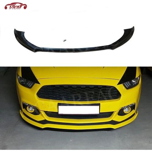 Front Lip Spoiler Chin Splitters for Ford Mustang Coupe 2015 2016 2017 Car Head Shovel bumper Guard 3PCS black PP