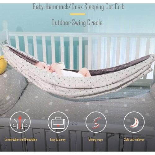 INS Baby Hammock for Crib Cot Child Hammock Kid Swing Baby Hang Bed Rocking Chair Cradle Indoor Outdoor Hanging Basket Anti-Roll