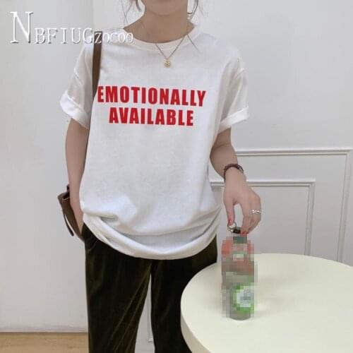 Alphabet Printed Casual Short Sleeve Women T Shirt 2021 Summer Korean Round Neck Female Tee Tops