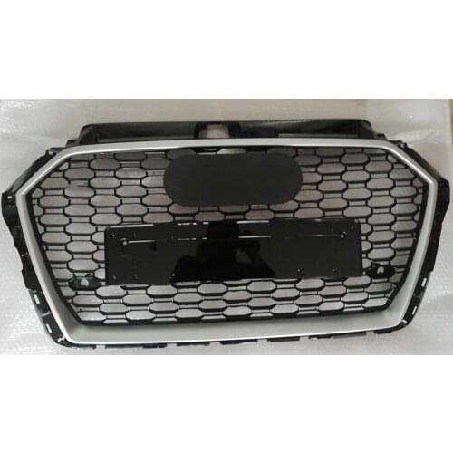 Car Front Bumper Grill Center Grille for Audi A3/S3 8V 2017 2018 2019 (Refit for RS3 Style) Car Front Bumper Grille