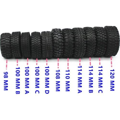 Rubber Tyre 1.9" Tires 1.9 Inch Tire With Sponge 98/100/108/110/114/120mm for RC Crawler Car Models Axial SCX10 90046 D90 TRX-4