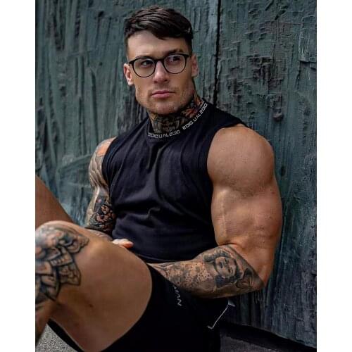 Summer New Men Cotton Sleeveless Shirts Bodybuilding Leisure Tank Top Men Fitness Mens Singlet Workout Vest Fashion Gym Clothing