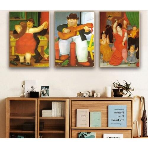 Nordic Funny Art Mona Lisa Canvas Paintings By Fernando Botero Famous Wall Art Poster And Prints Abstract Art Picture