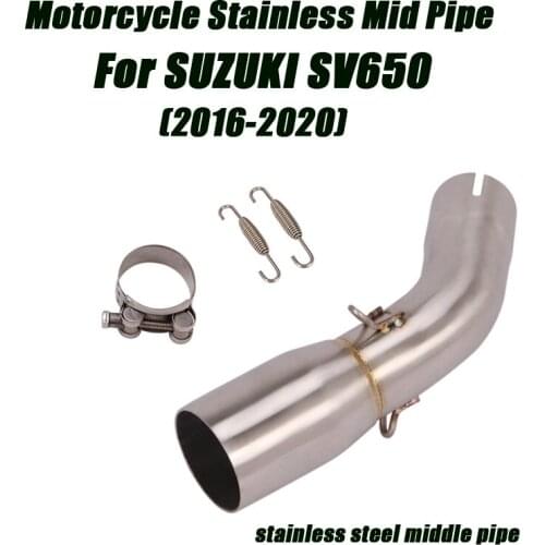 Middle Link Tubes Exhaust System Silp on For Suzuki SV650 2016-2020 Motorcycle Stainless Connect Tail 51mm Muffler Pipe