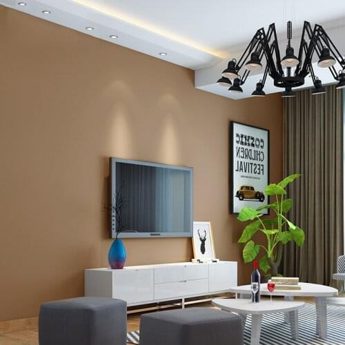 [Waterproof and antifouling] Beige little brown Pearl brown yellow wallpaper ins net red nonwoven wallpaper wallpaper plain wild