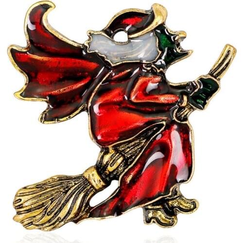 2019 New Fashion Flying Mop Witch Cute Brooch Pin for Girl Women Jewelry Corsage Accessories Wholesale