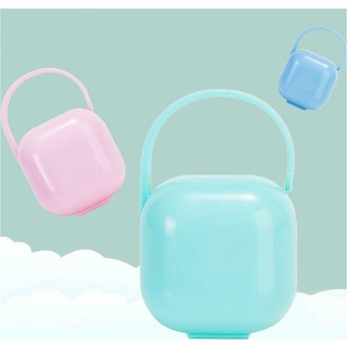 1pcs Portable Box Nipple Pacifier Box Baby Teethers Chain Gift Nibbler Kids Feeder Nipples Feeding Safe Baby Teat Pacifier