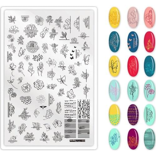 1pcs Stainless Steel Nail Stamping Plates Rectangle Nail Template Multi-Patterns Image Manicure DIY Nails Designs Stamp Plate