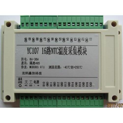 16 Channels 32 Channels NTC Thermistor Temperature Acquisition Module MODBUS RTU Protocol 485