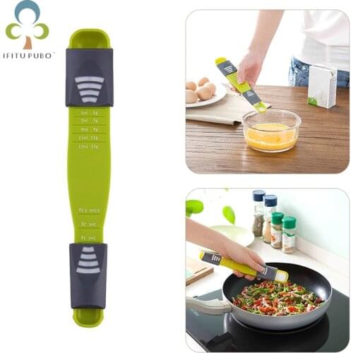 2pcs measure cup Double End Eight Stalls Adjustable Scale Measuring Spoons Metering Spoon baking tool Kitchen accessories ZXH