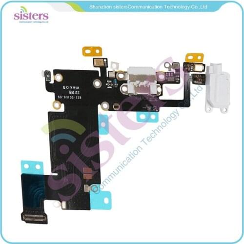 20pcs/lot 100% Test Charging Port Connector with Headphone Audio Jack Flex Microphone for iPhone 6S Plus White/Grey