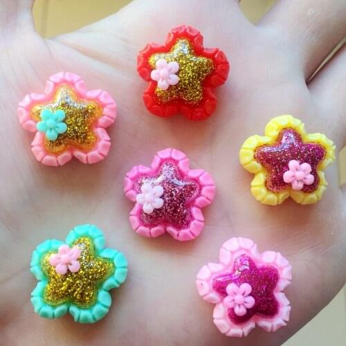 72 pieces 20mm flower shape flat back clothing button party decoration rhinestone scrapbook.A02*6