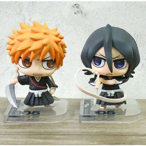 Bleach Kurosaki ichigo + Kuchiki Rukia Q Ver PVC Figures Collectible Model Toys Doll 2-pack