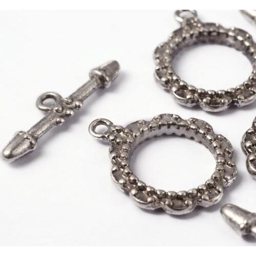 Tibetan silver alloy retro OT buckle lace buckle diy bracelet necklace jewelry accessories silver alloy charms