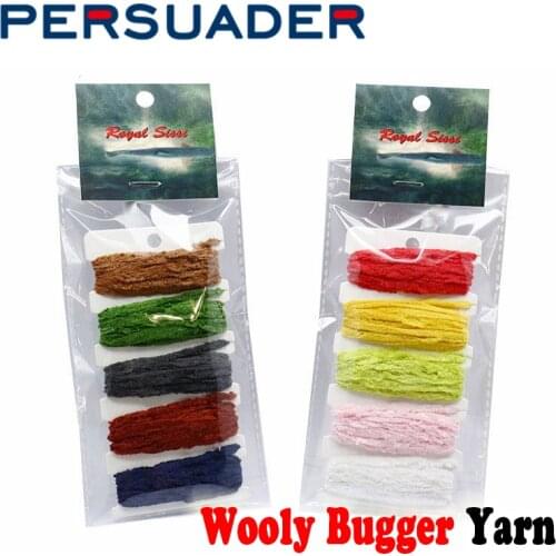 Persuader 10yards card packing wooly bugger fly tying yarn width 4mm chenille yarn streamer flies body fly tying materials