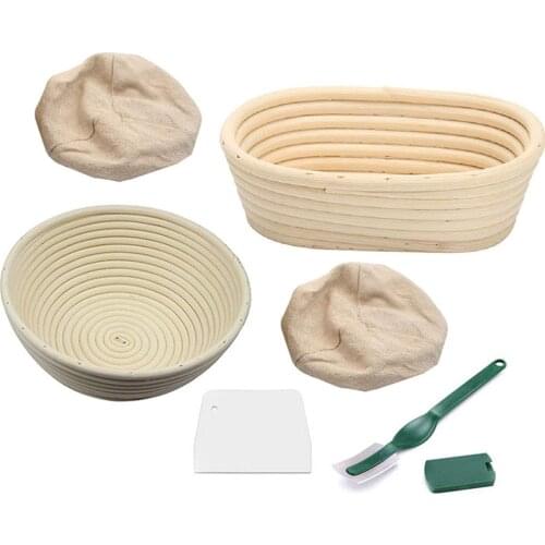 Bread Banneton Proofing Basket, Sourdough Rising Baking Bowl Kit, Baking Bowl Dough Gifts for Bakers Proving Baskets