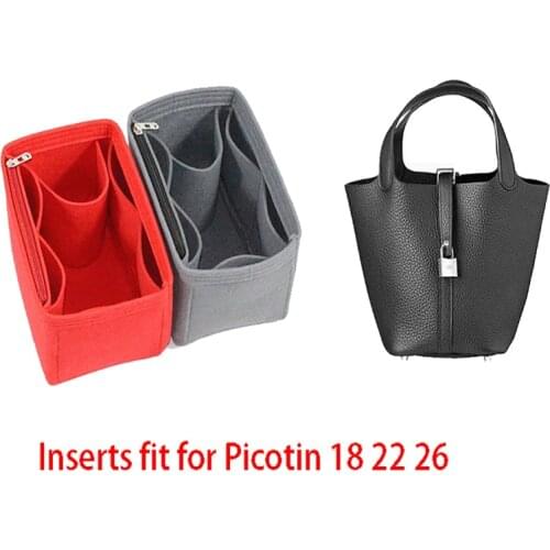Cosmetic base shaper Insert Bags Fits For H Picotin 18 22 26 Insert Bags Organizer Makeup bucket Makeup Handbag tote bags