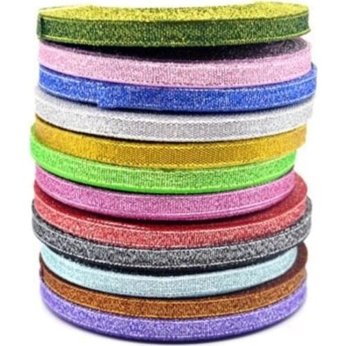 6cm 25yards/lot Glitter Ribbons Candy Box Cake Packaging Wrap Materials Christmas Wedding Decoration handmade Craft Accessories