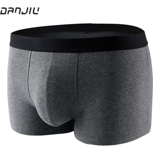 Fashion Cotton Man Underwear Breathable Solid High Elasticity Boxers Soft Underpants Sexy Cuecas Masculinas Calzoncillos