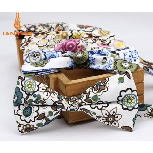 Ianthe Brand New Men Vintage Print Polyester Bow Tie Wedding Suit Bowtie For Man Male Neckwear Fashion Butterfly Gravata Necktie