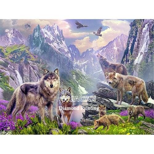 Animal Wolf Printed Fabric 11CT Cross-Stitch DIY Embroidery Kit DMC Threads Handiwork Hobby Craft Painting Magic Decor