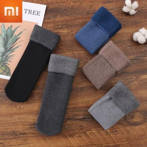 5pairs Xiaomi Mijia Warm Socks Mens Winter Thick Cotton Socks Men Plush Snow Socks Male Casual Breathable Sock Large Size 38-44