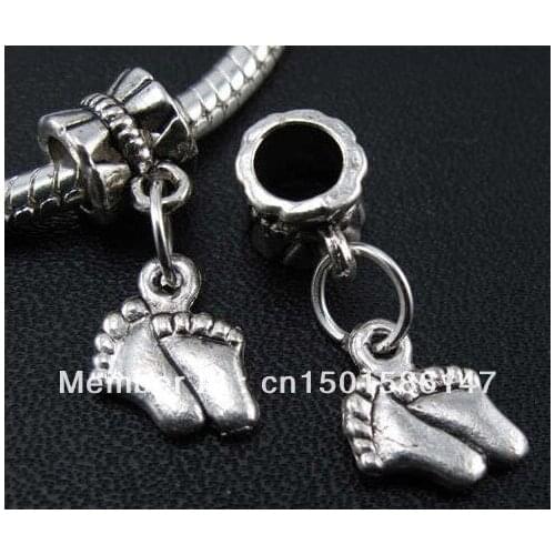 Antique Silver Charms Double Foot Pendants For Jewelry Making Findings Bracelets Crafts Handmade Accessories Gifts Hot Z211