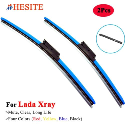 HESITE Colorful Front Hybrid Wipers For Lada Xray Cross Accessories 26"+14" Brackless Windshield Wiper Blades Red Blue Yellow