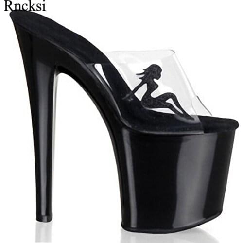 Rncksi Hot New Women 20CM Super High Heel Platforms Pole Dance/Performance/Model Shoes, New Wedding Slippers Shoes
