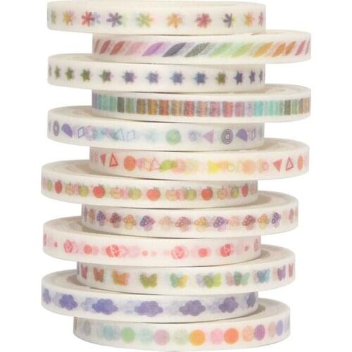 Self Adhesive Masking Tape Set DIY Scrapbooking Planner Paper Hand Account Label Sticker Stationery Supplies