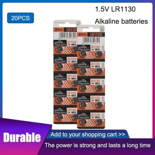 20pcs/lot AG10 389 LR54 SR54 SR1130W for Maxell Battery Cell 1.5V AG10 LR1130 Alkaline Button Battery 189 LR1130
