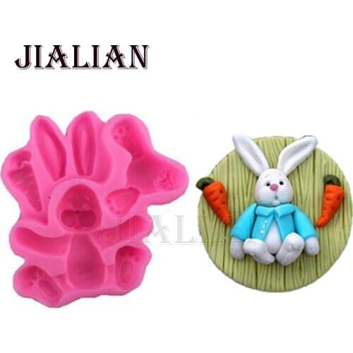 Rabbit animal carrot silicone soap molds cake decorating tools mold cake pop recipe cake baking cooking T0781