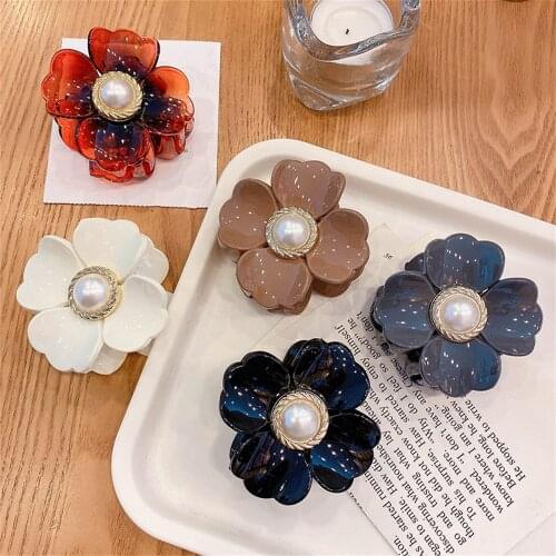 New Sweet Flower Shape Hairpin For Women Girl Hair Claw Chic Barrette Crab Hair Clip Styling Bohemia Hair Accessories Hair Bands
