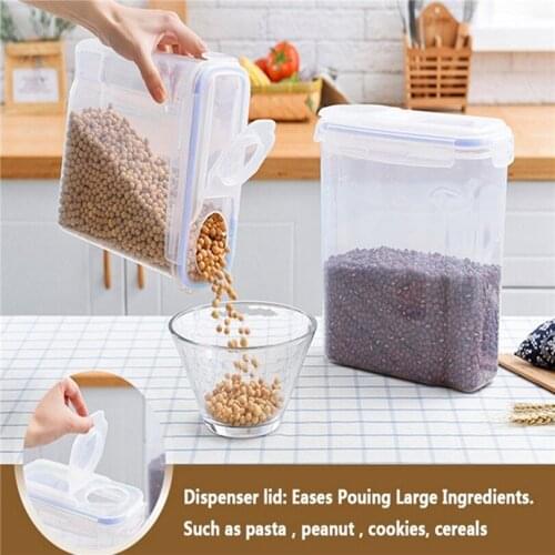 Snap-in Sealed Tank With Silicone Sealed Locking Lid for Storage Tank Food-Storage Containers For Whole Grains Keep Fresh J60