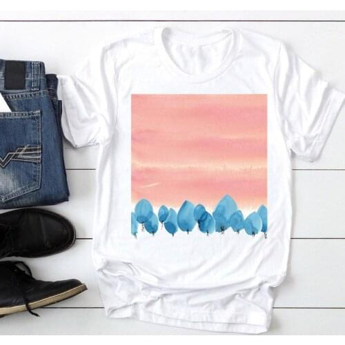 2021 Women Short Sleeve Beach Travel Cute New Fashion Cartoon Summer Stylish T Top Lady Print Tee Tshirts Clothes T-Shirt