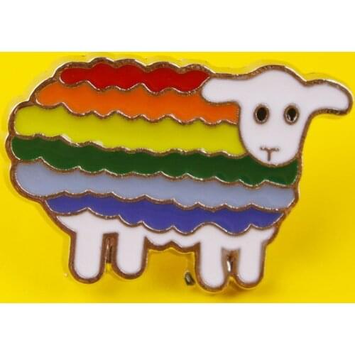 LGBT Rainbow Sheep Badges for Backpack Pride Pin Badges for Clothes Enamel Pin for Backpacks Badge LGBT Accessories Jewelry Gift