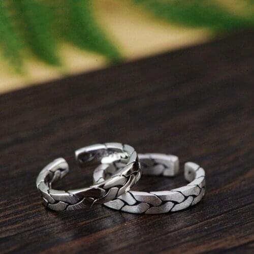 The Golden Fashion Wholesale Jewelry Line Fine Silver Thai Silver Archaize Style Unique Personality Open Weave New Gift