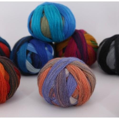 Magic Ball Long Dyed Rainbow Thread Hand-woven Ladies Shawl Scarf Australian Wool Wire 100g 500meters