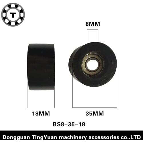 10PCS/lot 8*35*18 flat type PA nylon bearing roller 608zz bearing wheel high quality outsourcing plastic bearing free shipping