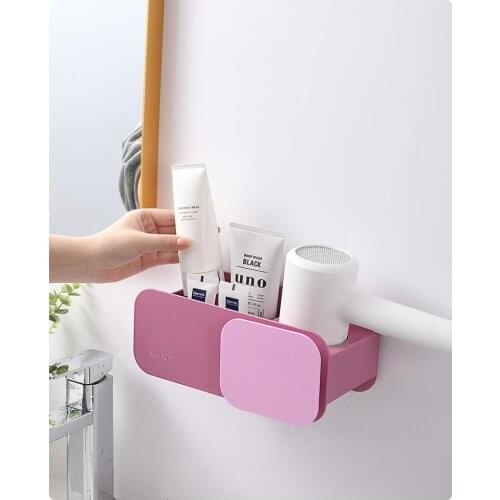 1PC Hair Dryer Holder Multi-functional Bathroom Shelf Hair Dryer Storage Rack Holder Shelf Wall Storage Rack Bathroom OK 1181