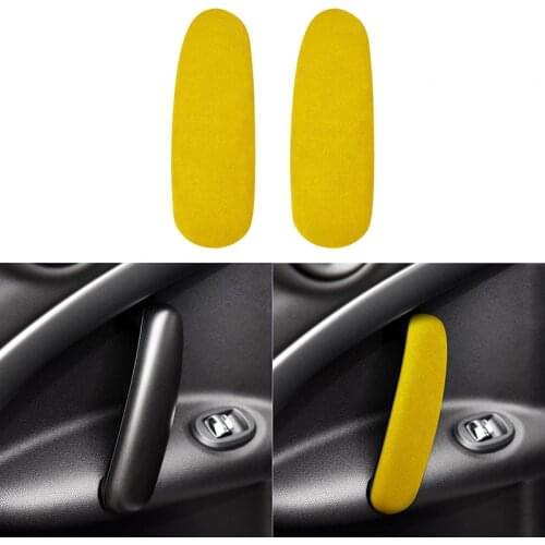 2PCS Suede Car Inner Door Handle Decoration Strips Armrest Cover Panel Trim for BMW MINI Cooper R60 R61 2011-2016 Accessories