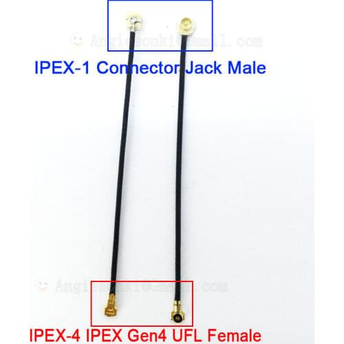 2pcs IPEX-4 IPEX MHF4 Gen4 UFL Female to IPEX-1 Connector Jack Male Pin for 7260 7265 3160 BCM94360HMB BCM94360CS2AX BCM94360CS2