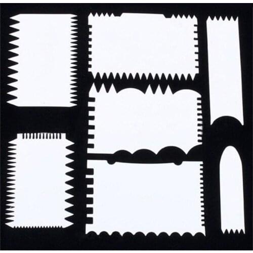 7 PC Fondant Cake Scraper Cake Edge Decorating Tool Scrappers Cutters Smoother Baking Pastry Cutters Baking Spatulas Tools Molds