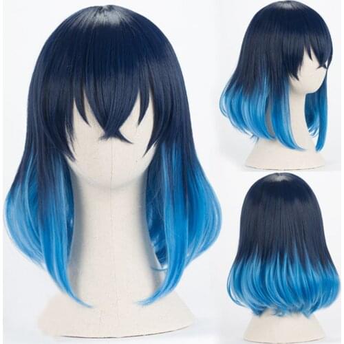 Anime Demon Slayer: Kimetsu No Yaiba Cosplay Hashibira Inosuke Wig Heat Resistant Hair Cosplay Costume Wigs + Free Wig Cap