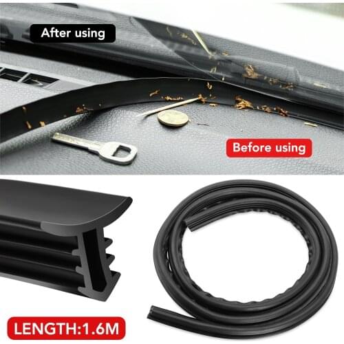 1.6M Car Rubber Sound Seal Strip U Type Car Windshield Sealant Dashboard Soundproof Rubber Seal Strip Interior Accessories