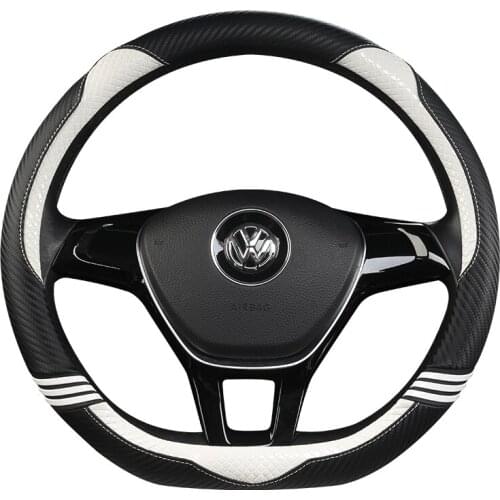 D Shape Steering Wheel Cover Leather Carbon Fibre for VW GOLF 7 2015 POLO JATTA Suzuki Swift 2018 2019 Nissan Rogue 2017 2018