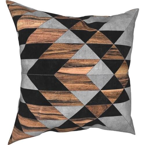 Urban Tribal Pattern Wood Pillowcase Home Decorative Modern Nordic Cushions Throw Pillow for Sofa Double-sided Printing Creative
