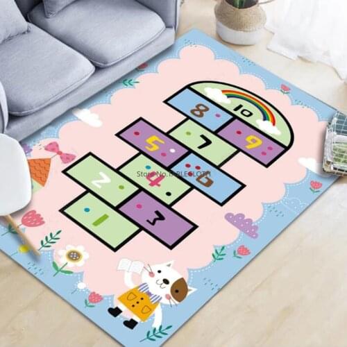 Childrens Cartoon Hopscotch Carpet Bedroom Full Bed Bedside Blanket Crawling Mat Washing Mat