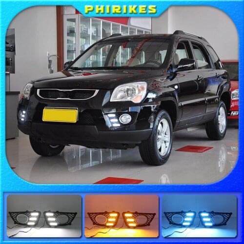 1 set For KIA Sportage 2009 2010 2011 2012 12V LED DRL Daytime Running Light Daylight Fog lamp head light